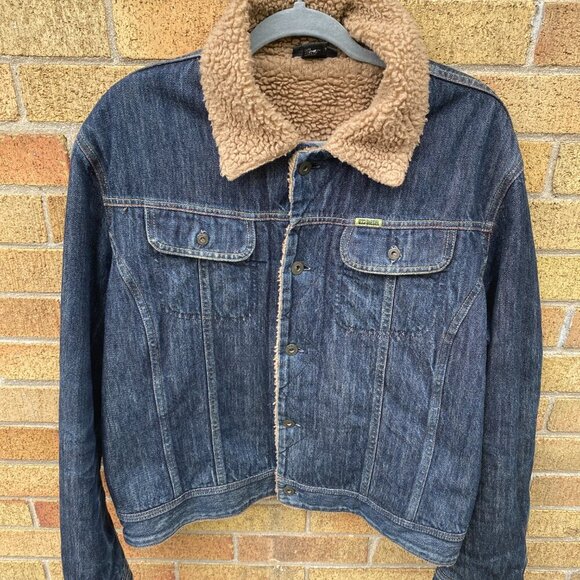 Vintage 2002 Diesel Gregg Fur Sherpa Jacket XL Blue - Picture 4 of 14